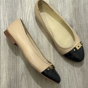 Marc Fisher Beige and Black Flats 6.5